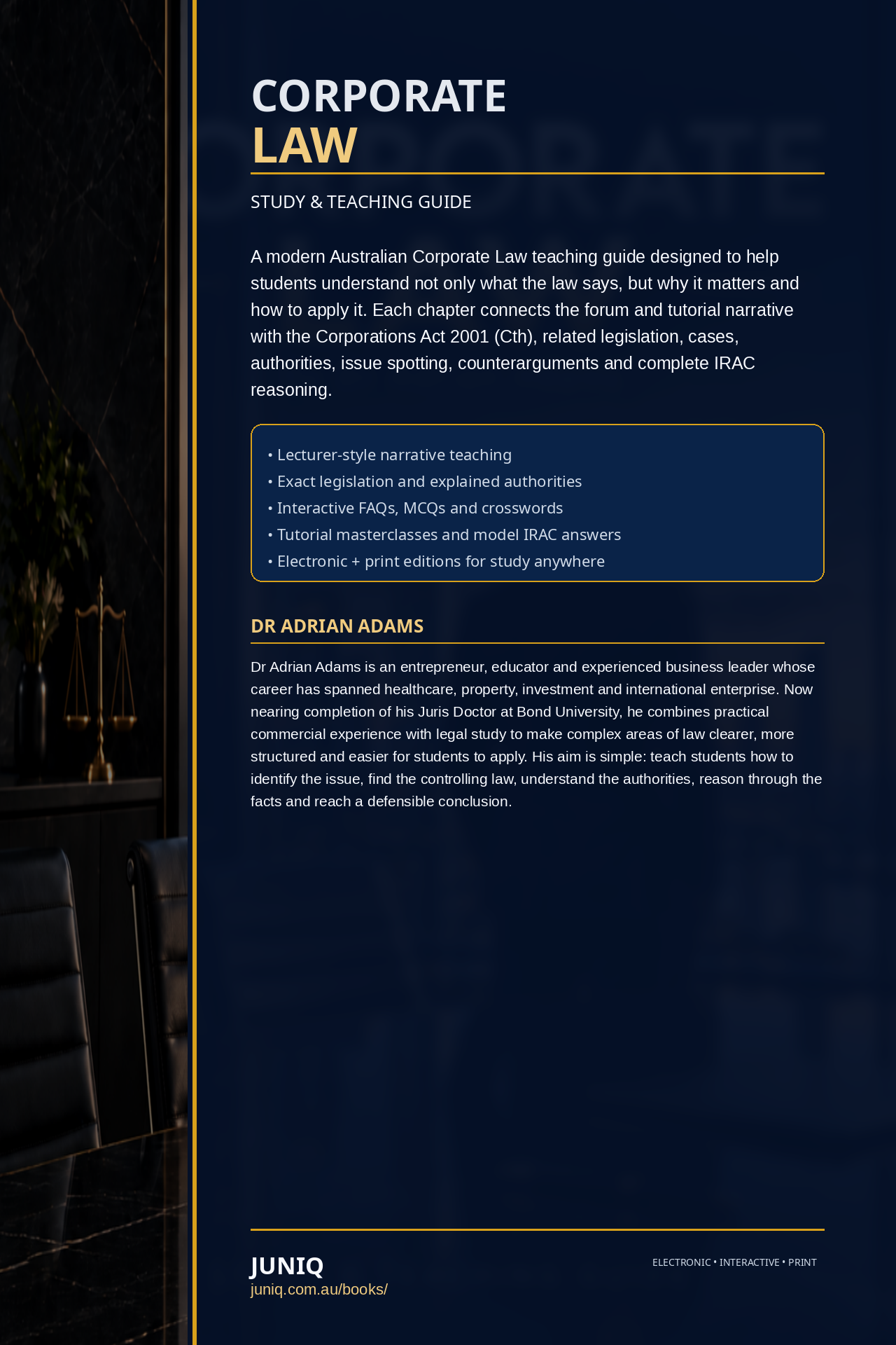 Corporate Law back cover preview
